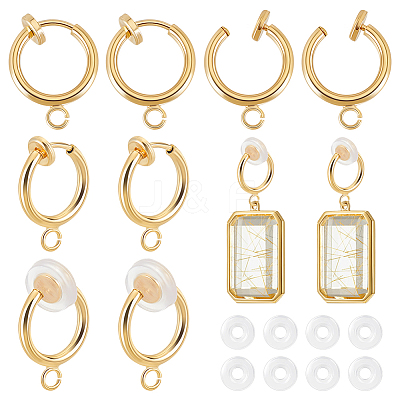 30Pcs Brass Clip-on Earring Findings KK-GA0001-54G-1