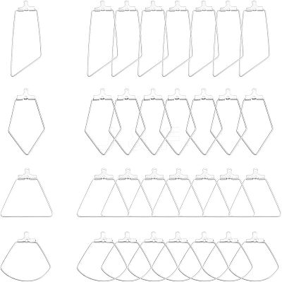 48 Pcs 4 Styles 304 Stainless Steel Pendants STAS-UN0022-08P-1