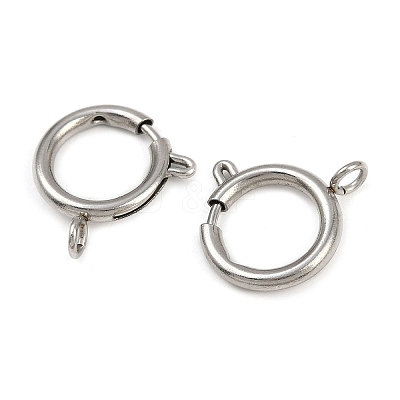 304 Stainless Steel Spring Ring Clasps STAS-B095-05H-P-1