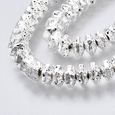 Electroplated Natural Lava Rock Beads Strands G-T114-66S-1