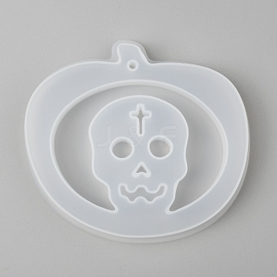Halloween DIY Pumpkin Lampt with Skull Pendant Silicone Statue Molds DIY-P006-39-1