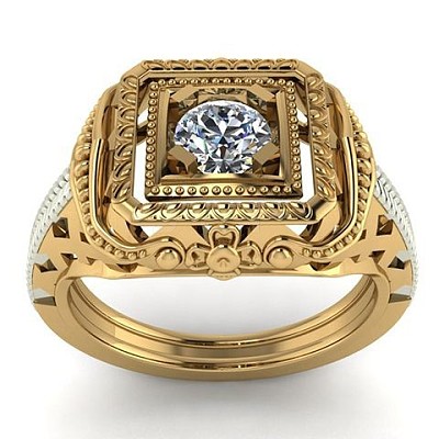 Square Alloy with Crystal Rhinestone Finger Rings FS-WG4A2D8-29-1