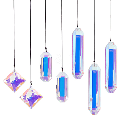 1 Box Glass Hanging Suncatcher AJEW-ME0002-27-1
