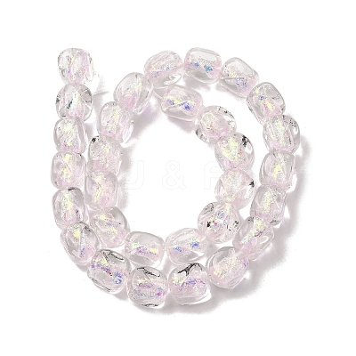 Handmade Foil Lampwork Beads Strands FOIL-C002-01G-1