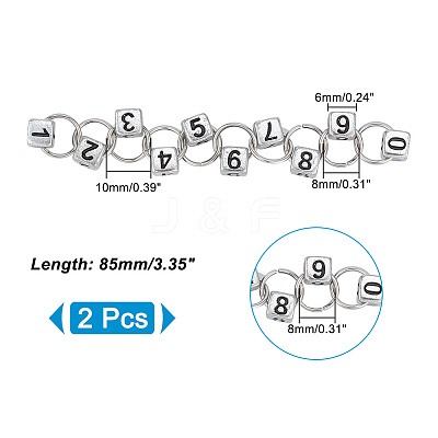 Cube with Number Acrylic Pendant Knitting Row Counter Chains HJEW-AB00469-1