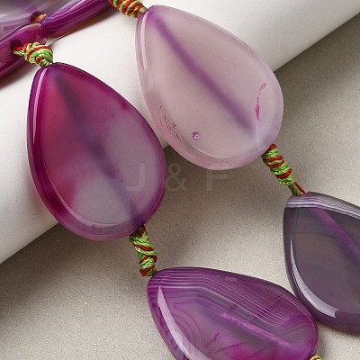 Natural Banded Agate Beads Strands G-F825-F01-01B-1