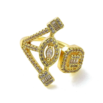Brass with Cubic Zirconia Rings LS-RJEW-B057-04G-01-1