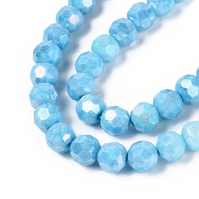 Anti-Tarnish Electroplate Glass Beads Strands EGLA-ZX010-8mm-15-1