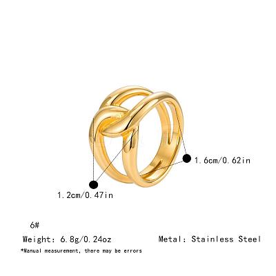 Irregular 304 Stainless Steel Finger Rings for Women SA8524-25-1