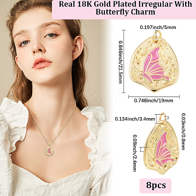 8Pcs Rack Plating Brass Enamel Pendants KK-BBC0020-68-1