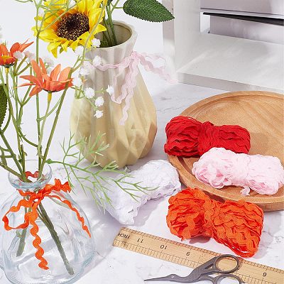 4 Strands 4 Colors Polyester Wave Bending Fringe Trim OCOR-GF0002-43C-1