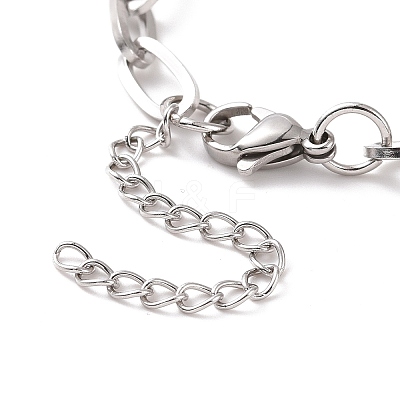 Non-Tarnish 304 Stainless Steel Cable Chain Bracelet for Men Women LS-BJEW-E031-05B-P-1