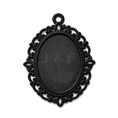 Electrophoresis Alloy Oval Pendant Cabochon Settings PALLOY-Q304-50-NR-1