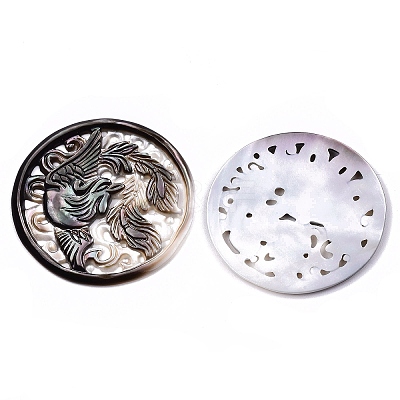 Natural Black Lip Shell Cabochons SHEL-N026-119A-1
