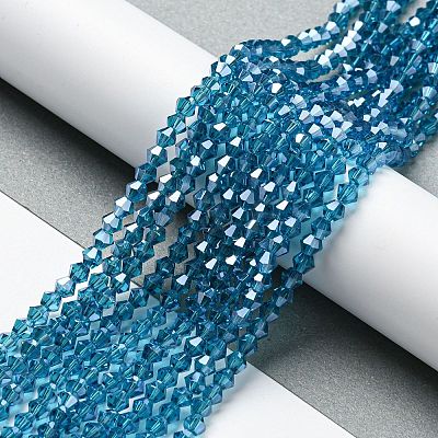 Transparent Electroplate Glass Beads Strands EGLA-A039-T4mm-A01-1