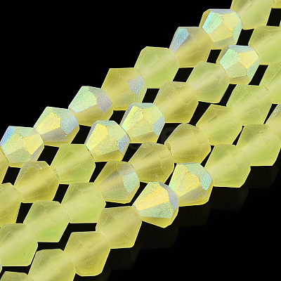 Imitate Austrian Crystal Bicone Frosted Glass Beads Strands EGLA-A039-T6mm-MB21-1