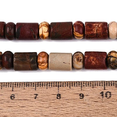 Natural Polychrome Jasper Picasso Jasper Beads Strands G-Q616-09K-1