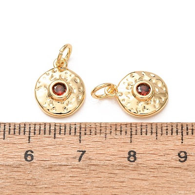 Brass Micro Pave Cubic Zirconia Charms CU-K002-41G-A-1