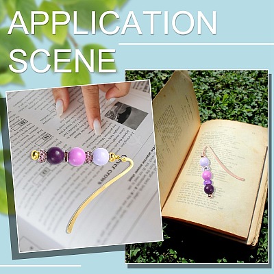 4Pcs 4 Colors Alloy Bookmarks AJEW-CJ0001-47-1