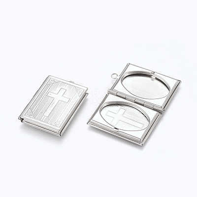 Tarnish Resistant 304 Stainless Steel Locket Pendants STAS-E144-010P-1