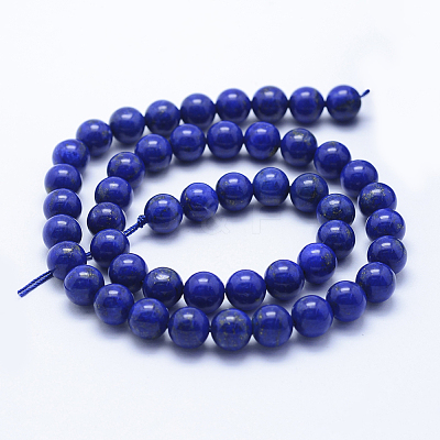 Natural Lapis Lazuli Beads Strands G-P342-01-8mm-AA-1
