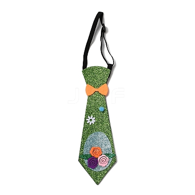 Easter Theme Egg Glitter Felt Necktie LS-AJEW-C030-01A-1