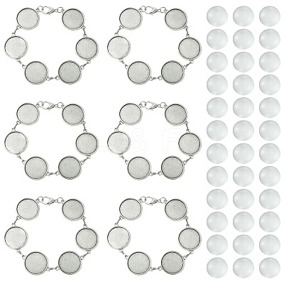 DIY Blank Dome Alloy Link Chain Bracelet Making Kit BJEW-DC00001-1