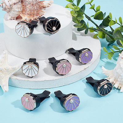 8Pcs 4 Colors Resin Car Air Vent Clips HJEW-OC00237-1