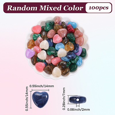 100Pcs Opaque Acrylic Beads OACR-PA0002-18-1