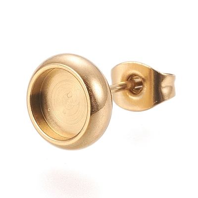 Ion Plating(IP) 304 Stainless Steel Stud Earring Settings X-STAS-K202-05B-G-1