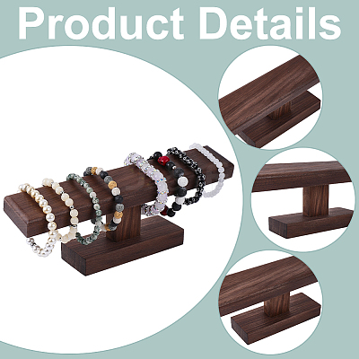 T Bar Wooden Watch Organizer Display Stands ODIS-WH0099-209B-1