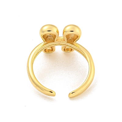 Brass Letter Open Cuff Rings for Women RJEW-G313-01H-G-1