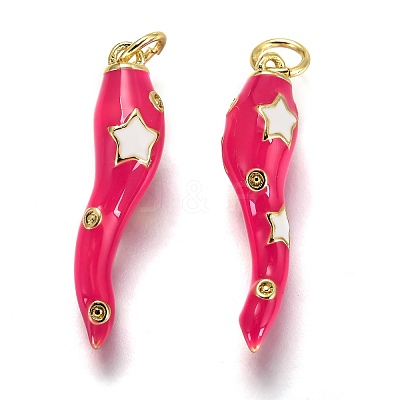 Brass Enamel Pendants KK-B026-15G-B-1