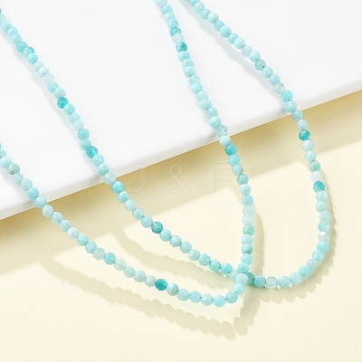 Natural Amazonite Beaded Necklaces NJEW-K114-B-A07-1