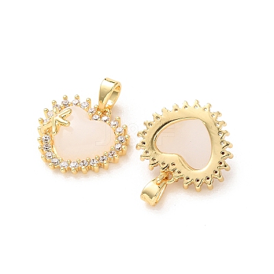 Brass Micro Pave Clear Cubic Zirconia Pendants KK-A304-26G-1