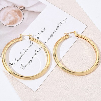 Brass Big Hoop Earrings for Women KK-CBA4112-06G-1