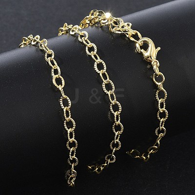 3MM Brass Textured Cable Chain Necklaces for Women KK-CBA4FD4-12G-1