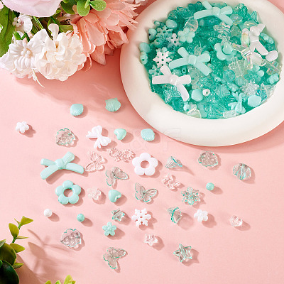 100G Transparent & Opaque Acrylic Beads TACR-TA0001-57C-1