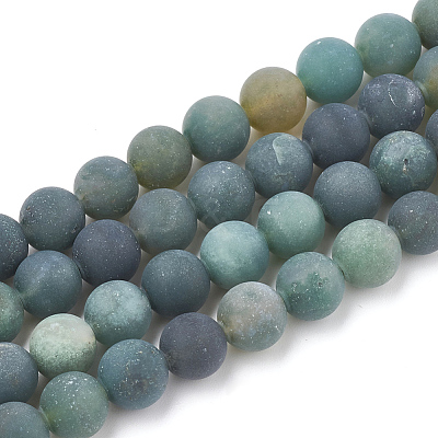 Natural Moss Agate Beads Strands G-T106-018-1