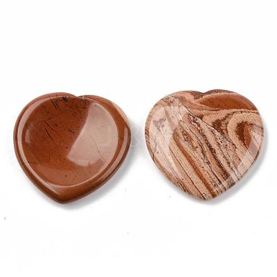 Natural Red Jasper Thumb Worry Stone G-N0325-01L-1