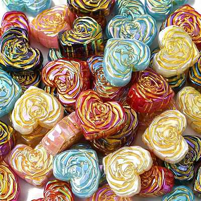 50Pcs Plating Opaque Acrylic Beads MACR-CJ0001-89-1