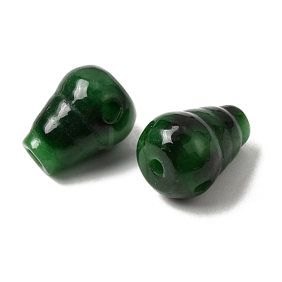 Natural Myanmar Jade Dyed 3 Hole Guru Beads G-C283-02-1