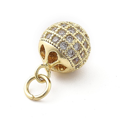 Brass Micro Pave Cubic Zirconia Pendants KK-Q029-02F-G-1