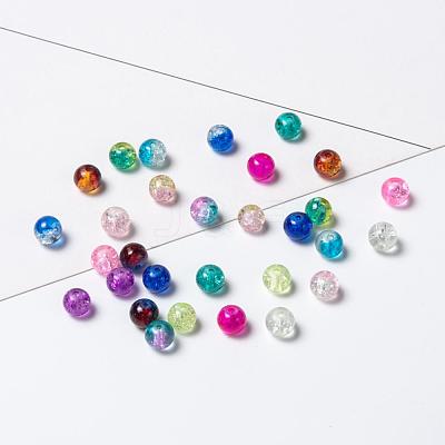 Spray Painted Crackle Glass Beads CCG-JP0001-01A-1
