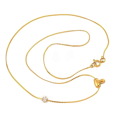 304 Stainless Steel Micro Pave Cubic Zirconia Pendant Necklaces NJEW-H017-01G-T-1