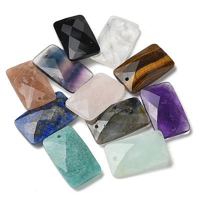 Natural Mixed Gemstone Pendants G-Z071-04-1