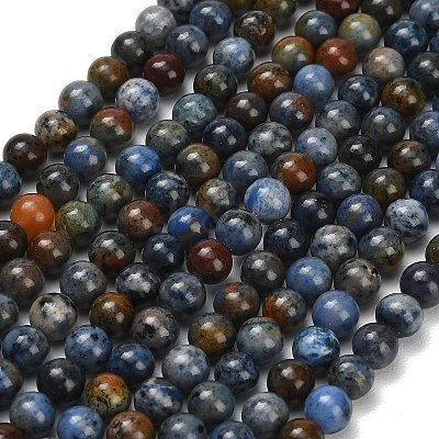 Natural Dumortierite Beads Strands G-F826-A01-6mm-1