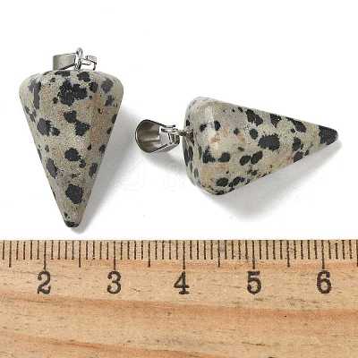 Natural Dalmatian Jasper Pendants G-B127-13P-02-1