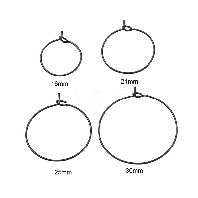 24Pcs 4 Size 316L Surgical Stainless Steel Hoop Earring Findings X1-STAS-ZZ0001-03EB-1