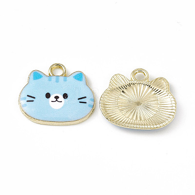 Painted Alloy Pendants PALLOY-P288-02G-08-1